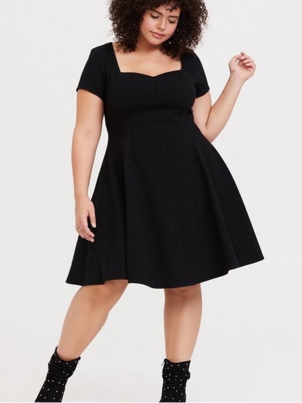 Torrid NWT Black Textured Knit Fit & Flare Skater Dress Size 3 (3X)